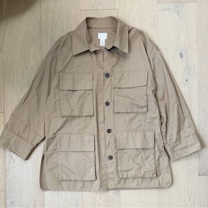 H&M dark beige utility jacket
